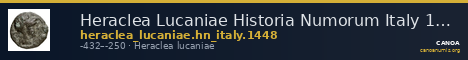 Heraclea Lucaniae Historia Numorum Italy 1448 — CANOA