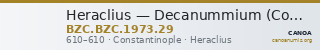Heraclius — Decanummium (Constantinople, 610) — CANOA