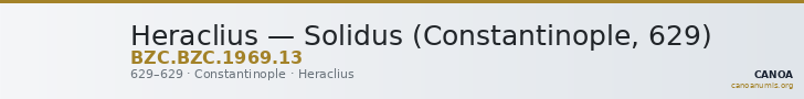 Heraclius — Solidus (Constantinople, 629) — CANOA