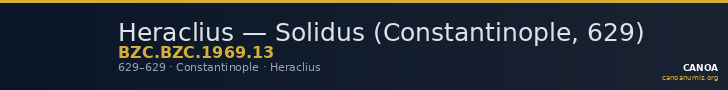 Heraclius — Solidus (Constantinople, 629) — CANOA