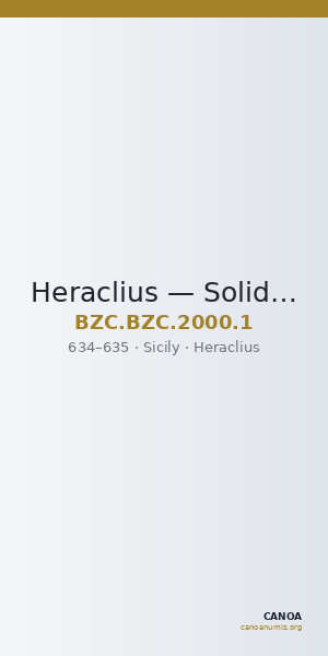 Heraclius — Solidus (Sicily, 634–635) — CANOA