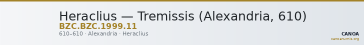 Heraclius — Tremissis (Alexandria, 610) — CANOA