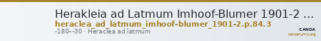 Herakleia ad Latmum Imhoof-Blumer 1901-2 p. 84, no. 3 — CANOA