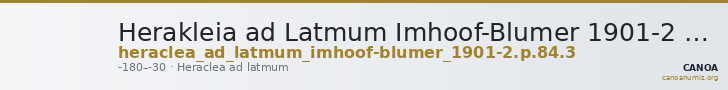 Herakleia ad Latmum Imhoof-Blumer 1901-2 p. 84, no. 3 — CANOA