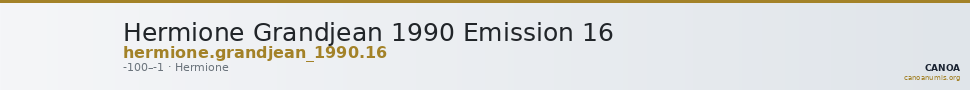 Hermione Grandjean 1990 Emission 16 — CANOA