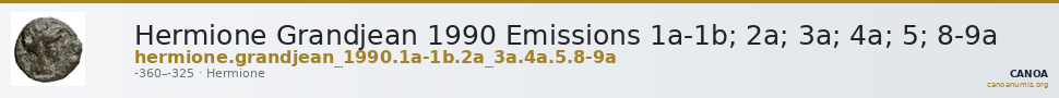 Hermione Grandjean 1990 Emissions 1a-1b; 2a; 3a; 4a; 5; 8-9a — CANOA