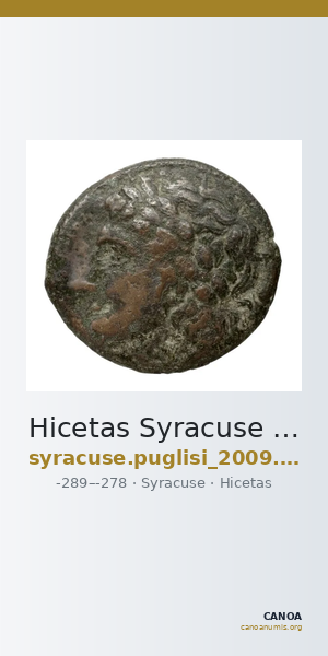 Hicetas Syracuse Puglisi 2009 326 — CANOA