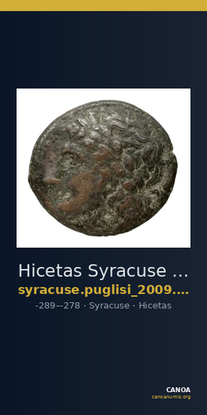 Hicetas Syracuse Puglisi 2009 326 — CANOA