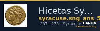 Hicetas Syracuse SNG ANS 776-778 — CANOA