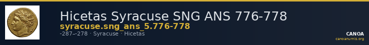 Hicetas Syracuse SNG ANS 776-778 — CANOA