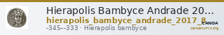 Hierapolis Bambyce Andrade 2017 Series 8 — CANOA