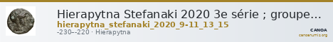 Hierapytna Stefanaki 2020 3e série ; groupes III-V ; émissions 9-11, 13, 15 (catalogue n° 22-51, 53-78, 83-128) — CANOA