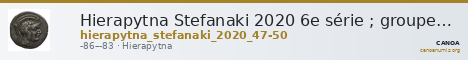 Hierapytna Stefanaki 2020 6e série ; groupes I-II ; émissions 47-50 (catalogue n° 313-325) — CANOA