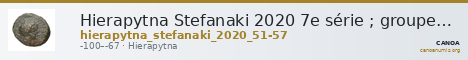 Hierapytna Stefanaki 2020 7e série ; groupes I-II ; émissions 51-57 (catalogue n° 326-385) — CANOA