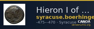 Hieron I of Syracuse Syracuse Boerhinger 1929 286-291_362-370 — CANOA