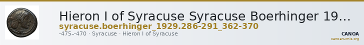 Hieron I of Syracuse Syracuse Boerhinger 1929 286-291_362-370 — CANOA