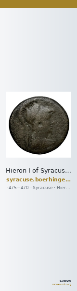 Hieron I of Syracuse Syracuse Boerhinger 1929 371-372 — CANOA