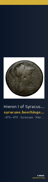 Hieron I of Syracuse Syracuse Boerhinger 1929 371-372 — CANOA