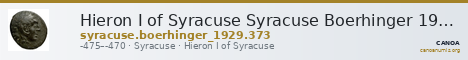 Hieron I of Syracuse Syracuse Boerhinger 1929 373 — CANOA