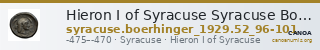 Hieron I of Syracuse Syracuse Boerhinger 1929 52_96-101 — CANOA