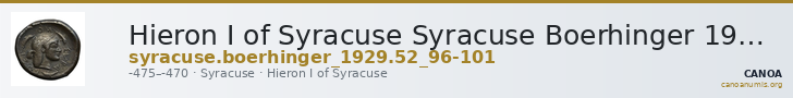 Hieron I of Syracuse Syracuse Boerhinger 1929 52_96-101 — CANOA
