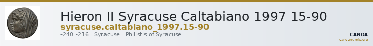 Hieron II Syracuse Caltabiano 1997 15-90 — CANOA
