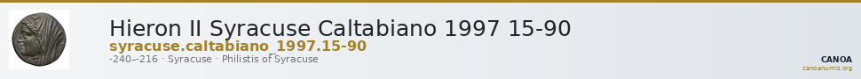 Hieron II Syracuse Caltabiano 1997 15-90 — CANOA