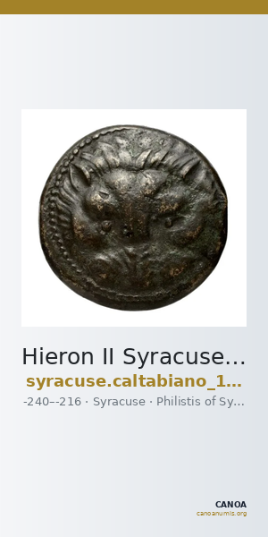 Hieron II Syracuse Caltabiano 1997 220-225 — CANOA