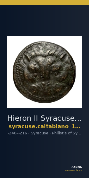 Hieron II Syracuse Caltabiano 1997 220-225 — CANOA