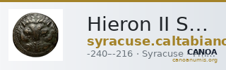 Hieron II Syracuse Caltabiano 1997 220-225 — CANOA