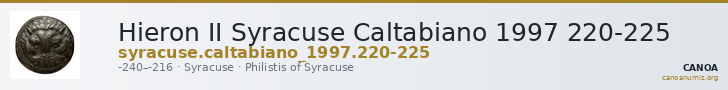 Hieron II Syracuse Caltabiano 1997 220-225 — CANOA