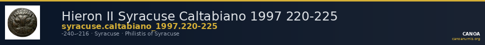 Hieron II Syracuse Caltabiano 1997 220-225 — CANOA