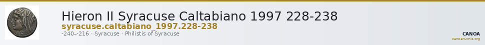 Hieron II Syracuse Caltabiano 1997 228-238 — CANOA