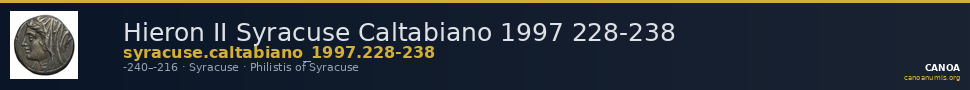 Hieron II Syracuse Caltabiano 1997 228-238 — CANOA