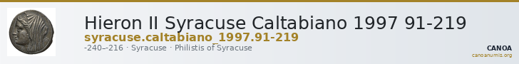 Hieron II Syracuse Caltabiano 1997 91-219 — CANOA