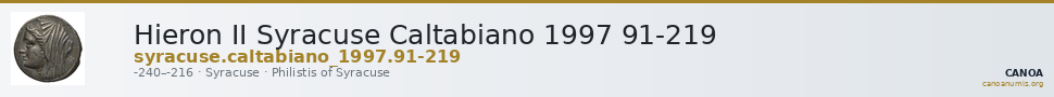 Hieron II Syracuse Caltabiano 1997 91-219 — CANOA