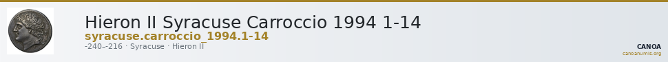 Hieron II Syracuse Carroccio 1994 1-14 — CANOA
