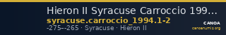Hieron II Syracuse Carroccio 1994 1-2 — CANOA