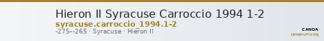 Hieron II Syracuse Carroccio 1994 1-2 — CANOA