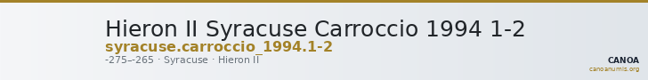 Hieron II Syracuse Carroccio 1994 1-2 — CANOA