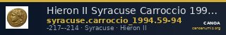 Hieron II Syracuse Carroccio 1994 59-94 — CANOA