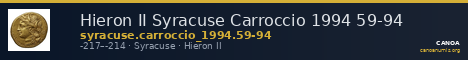 Hieron II Syracuse Carroccio 1994 59-94 — CANOA