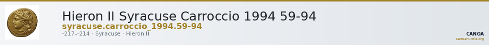 Hieron II Syracuse Carroccio 1994 59-94 — CANOA