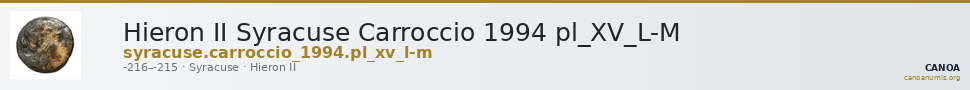 Hieron II Syracuse Carroccio 1994 pl_XV_L-M — CANOA