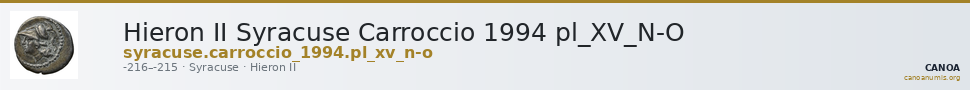 Hieron II Syracuse Carroccio 1994 pl_XV_N-O — CANOA