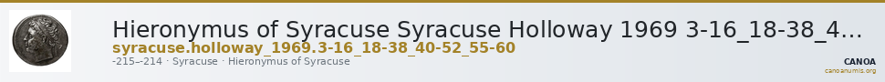 Hieronymus of Syracuse Syracuse Holloway 1969 3-16_18-38_40-52_55-60 — CANOA