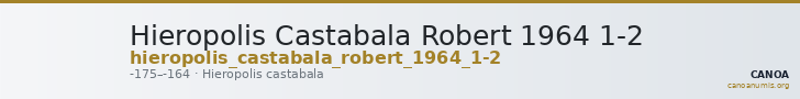 Hieropolis Castabala Robert 1964 1-2 — CANOA