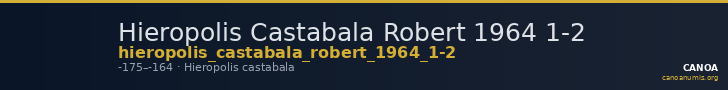 Hieropolis Castabala Robert 1964 1-2 — CANOA