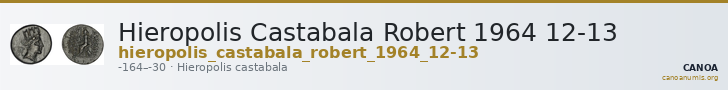 Hieropolis Castabala Robert 1964 12-13 — CANOA