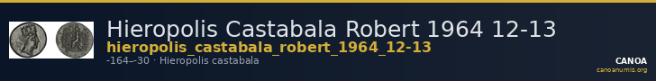 Hieropolis Castabala Robert 1964 12-13 — CANOA